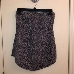 floral strapless top